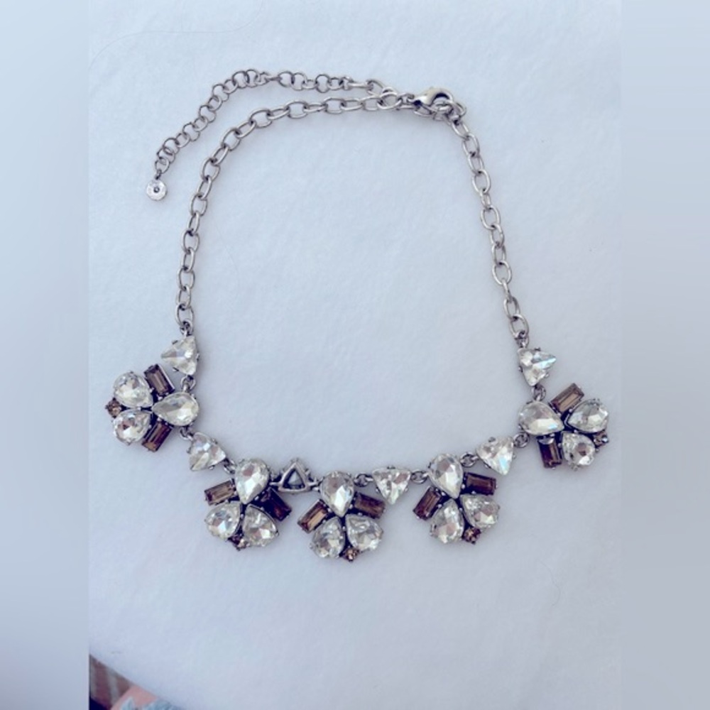Stella And Dot Pair of Necklaces Statement Crystal Long Layering Gold Silver